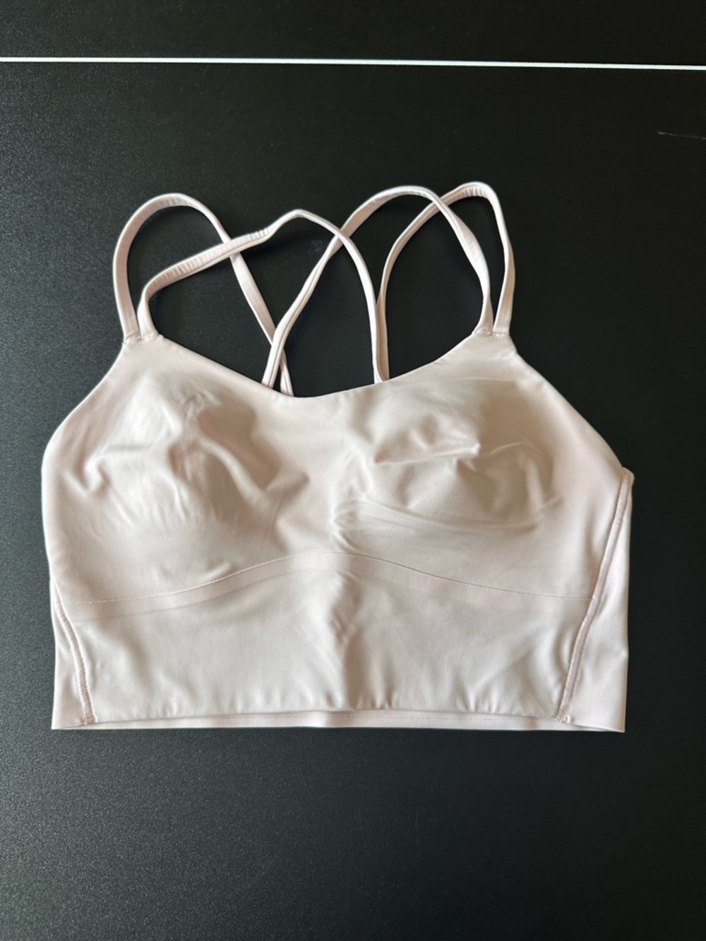 lululemon athletica light blush/pale pink strappy sports bra